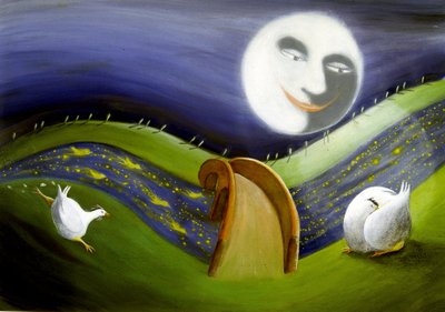 Paesaggio della Luna Piena: Illustrazione di Patrizia la Porta da Patrizia La Porta