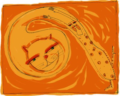 Strega del Tchesal (Chiesale): strega che si trasforma in gatto per spiare gli uomini. Illustrazione di Patrizia La Porta da Patrizia La Porta
