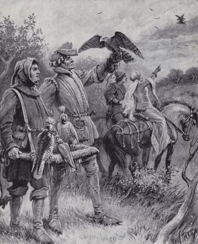 Falconeria nel Medioevo da Paul (after) Hardy