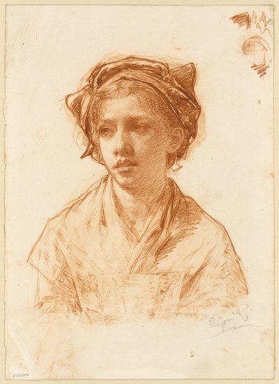 Busto di una ragazza contadina da Paul Adolphe Rajon