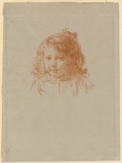 Busto di una giovane ragazza (recto); Profilo di una giovane ragazza (verso) da Paul Adolphe Rajon