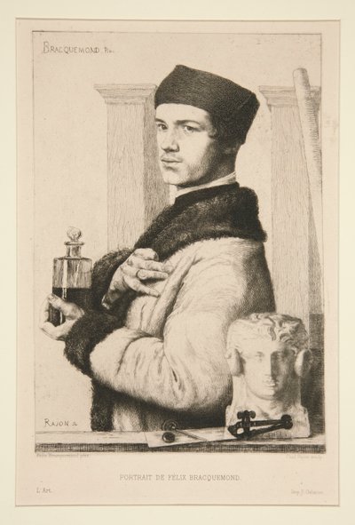 Ritratto di Felix Bracquemond da Paul Adolphe Rajon