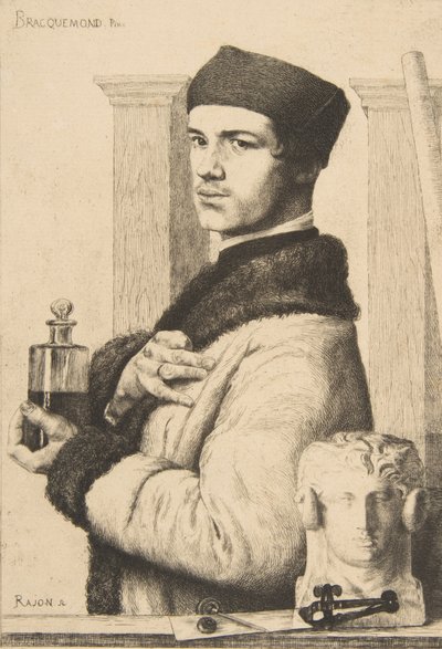 Ritratto di Félix Bracquemond nel 1852 da Paul Adolphe Rajon