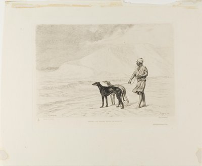 Staffetta di cani nel deserto da Paul Adolphe Rajon