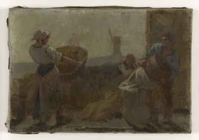 Storia del grano: La Criblatura: Bozzetto per la scuola in rue Dombasle da Paul Albert Baudouin