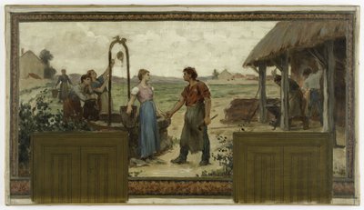 Schizzo per il municipio di Saint-Maur-des-Fossés: Le fidanzate, 1883 da Paul Albert Baudouin