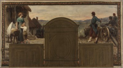 Schizzo per il municipio di Saint-Maur-des-Fossés: Maternità e Patria - La difesa della Patria, nel 1883 da Paul Albert Baudouin