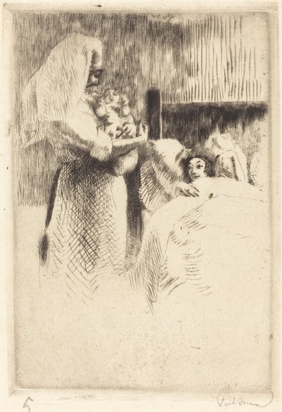 Annuncio di nascita per Anne-Élisabeth Besnard, 1922 da Paul Albert Besnard