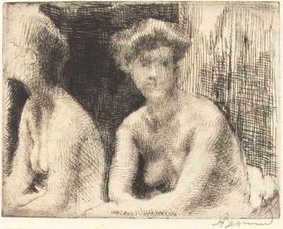 Donna nuda vicino a uno specchio da Paul Albert Besnard