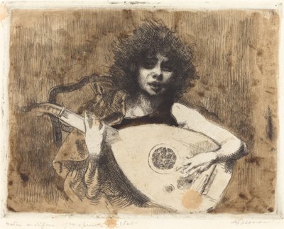 La suonatrice di liuto, 1922 da Paul Albert Besnard