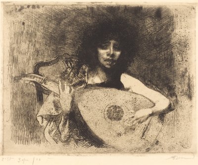 La suonatrice di liuto, 1922 da Paul Albert Besnard
