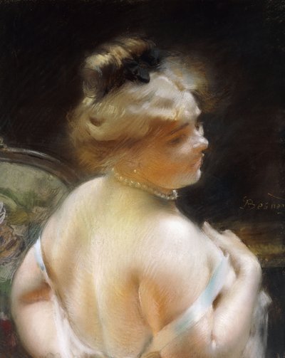 Donna con Collana di Perle da Paul Albert Besnard