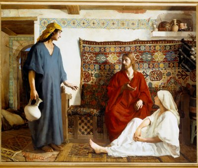 Gesù a Marta e Maria - Santa Marta, discepola di Gesù Cristo e sua sorella Maria di Betania da Paul Alexander Alfred Leroy