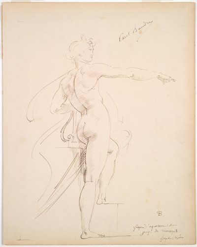 Studio di Apollo per Marsia (recto); Viso di profilo (verso) da Paul Baudry
