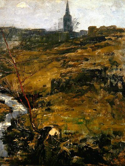 Paesaggio della Turingia (olio su carta su cartone rigido) da Paul Baum