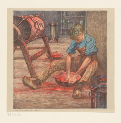 Lavoratore in officina da Paul Bodifée