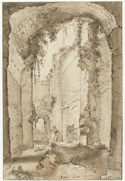 Rovine del palazzo di Settimio Severo sul Palatino da Paul Bril