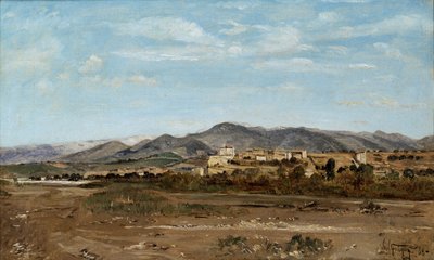 Villaggio di Lauris, nel Vaucluse sulle rive del fiume Durance, 1868 da Paul Camille Guigou