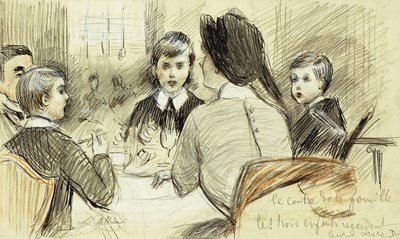 La cena di famiglia: Una cena in famiglia al Ritz, New York, 1920 da Paul Cesar Helleu