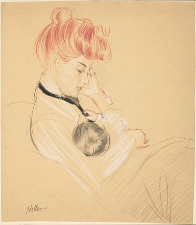 Madame Helleu che Culla Paulette tra le Braccia da Paul Cesar Helleu
