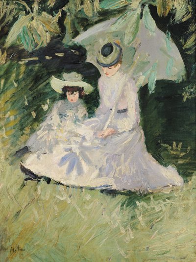 Madame Helleu e sua Figlia al Castello di Boudran da Paul Cesar Helleu