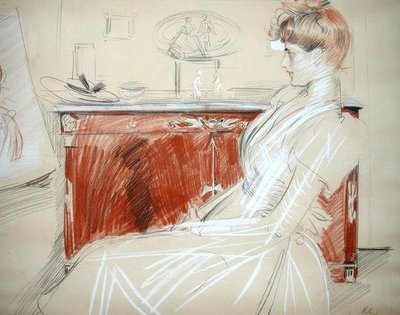 Madame Helleu nel suo salone, c.1900 da Paul Cesar Helleu
