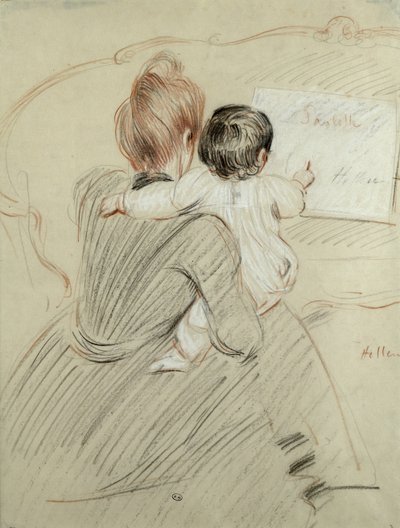 Madame Paul Helleu e sua figlia Paulette, 1905 da Paul Cesar Helleu