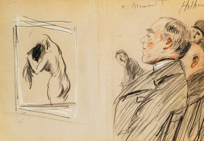 Monsieur Fiquet che ammira un pastello di Degas da Paul Cesar Helleu