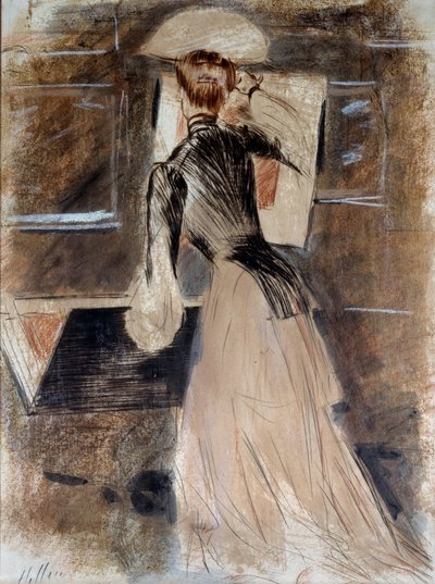 Ritratto intero di Madeleine Carlier. Paul Helleu, 20° secolo. Bayonne, Musee Bonnat da Paul Cesar Helleu