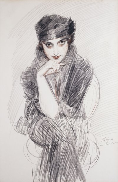 Ritratto di una signora, possibilmente Madame Van Cleef da Paul Cesar Helleu