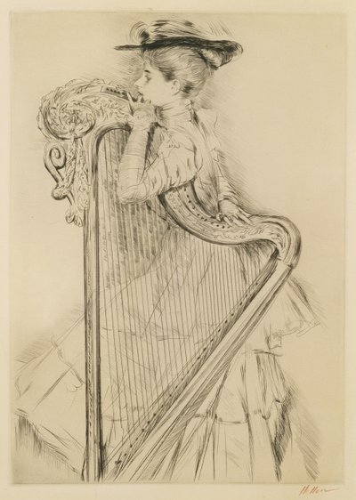 Donna con arpa da Paul Cesar Helleu