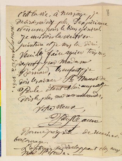 Lettera manoscritta (penna e inchiostro su carta) da Paul Cézanne