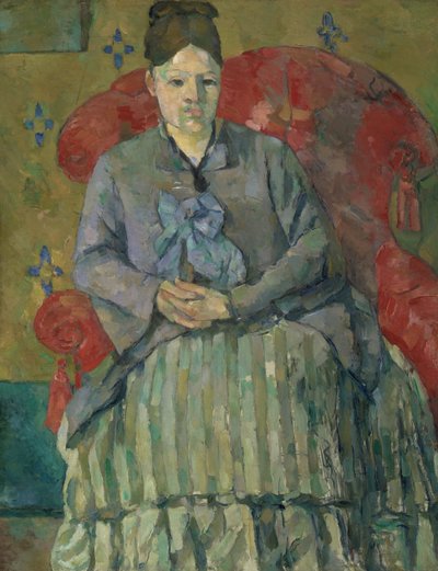 Madame Cézanne in una poltrona rossa da Paul Cézanne