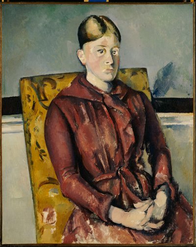 Madame Cézanne con una poltrona gialla da Paul Cézanne