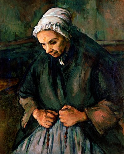 Vecchia donna al rosario. Dipinto di Paul Cezanne da Paul Cézanne