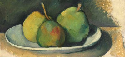 Pere su un piatto bianco da Paul Cézanne