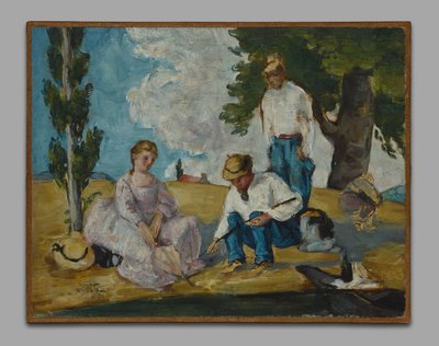 Picnic sulla riva di un fiume da Paul Cézanne