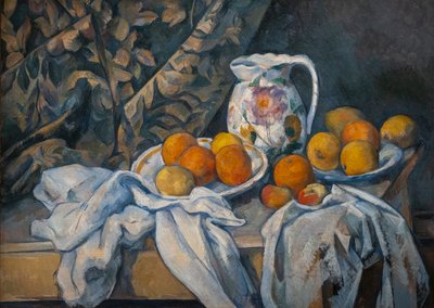 Natura morta con una tenda da Paul Cézanne