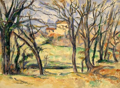 Alberi e case vicino al Jas de Bouffan da Paul Cézanne