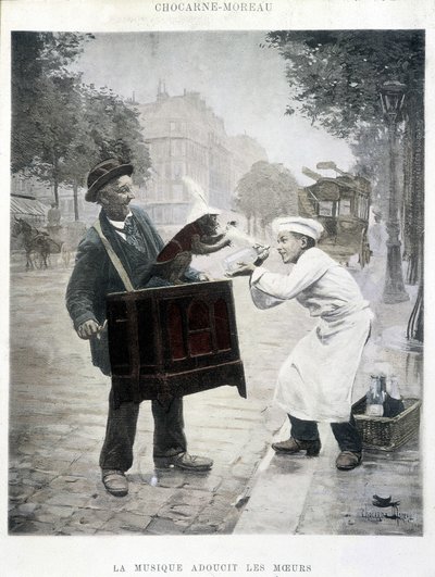 La musica addolcisce i costumi, dipinto di Chocarne-Moreau, c. 1900 da Paul Charles Chocarne Moreau