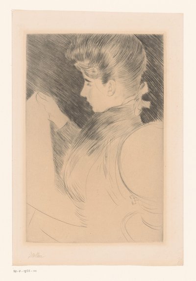 Ritratto di una donna sconosciuta che legge da Paul César Helleu (signed by artist)