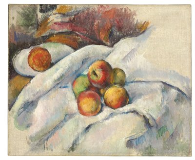 Mele su un panno, c.1885 da Paul Cézanne
