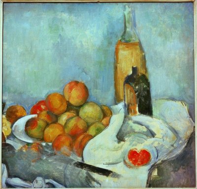 Bottiglie e pesche da Paul Cézanne