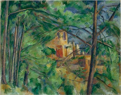 Inglese: Château Noir dietro gli alberi Château Noir dietro gli alberi da Paul Cézanne