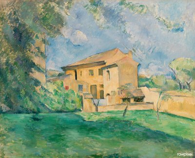 Francese:  La Ferme du Jas de Bouffan La fattoria del Jas de Bouffan da Paul Cézanne