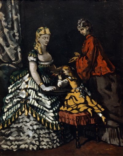 Interno con due donne e un bambino, c1861 da Paul Cézanne