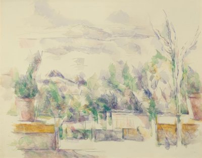 La terrazza del giardino dei Lauves da Paul Cézanne