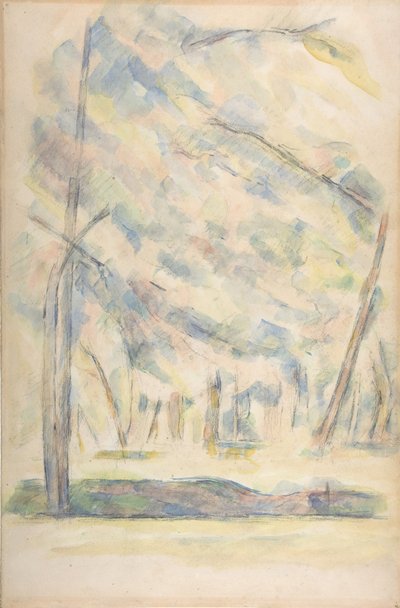 Paesaggio (recto), Schizzo di rocce (verso) da Paul Cézanne