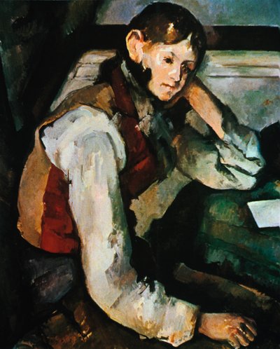 Le Garçon au Gilet Rouge, 1888-1890 da Paul Cézanne