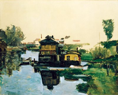 Case galleggianti su un fiume da Paul Cézanne